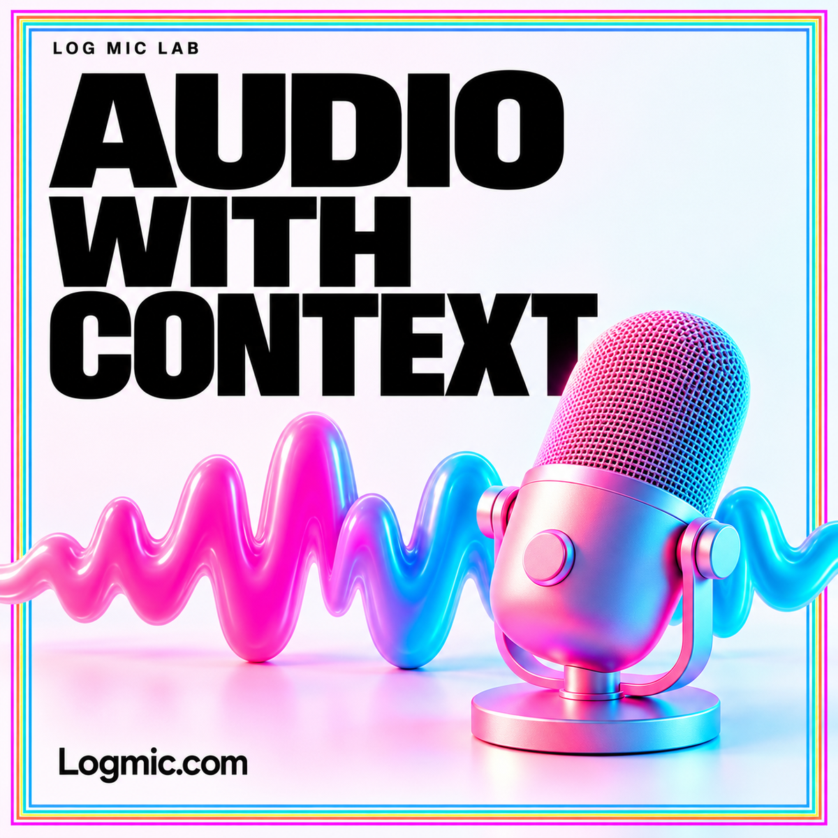 AUDIO WITH CONTEXT — original Logmic.com typography artwork for Audio Logger