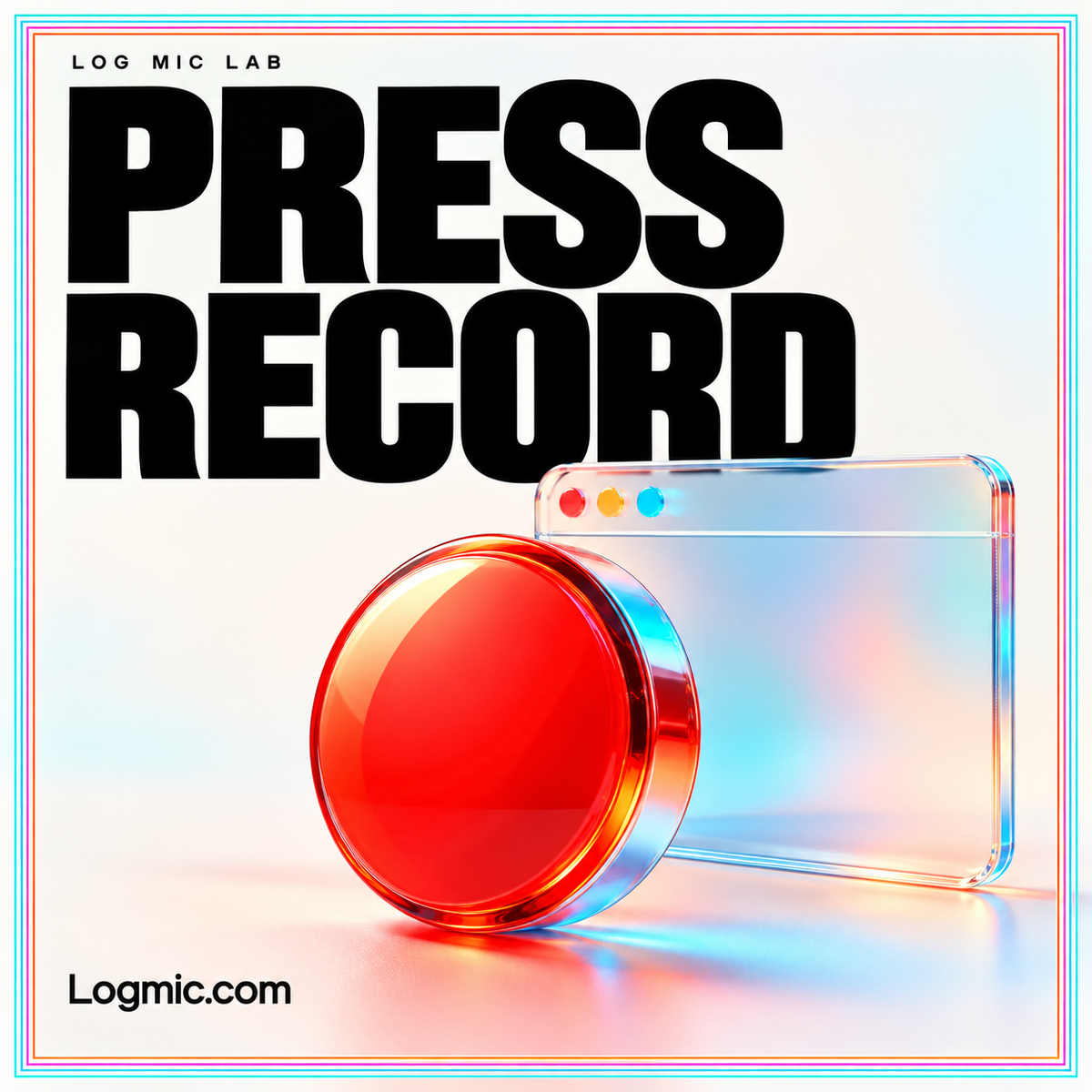 PRESS RECORD — original Logmic.com typography artwork for Audio Logger